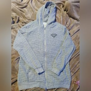 Diamond And Supply Co Full Zip Large Hoodie Women's No Drawstring